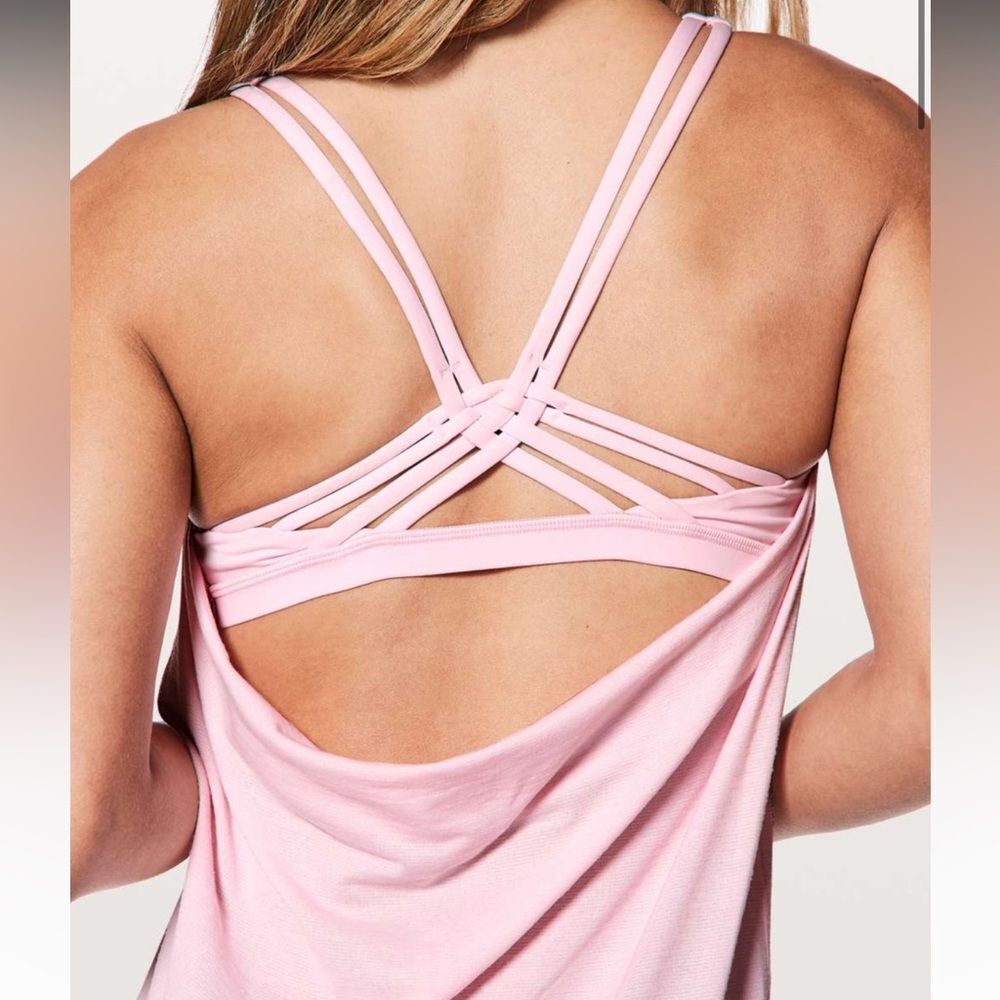 Lululemon Knot Your Typical Tank Medium Support A/B Cup Heathered Pink Pearl 6